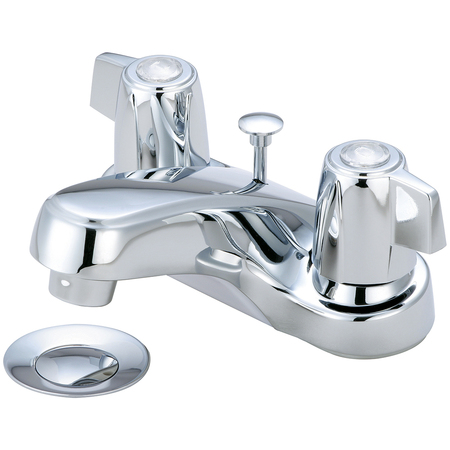 OLYMPIA FAUCETS Two Handle Bathroom Faucet, NPSM, Centerset, Polished Chrome, Weight: 2.8 L-7292